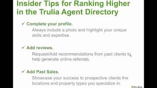 Insider Tips for Ranking Higher in the Trulia Agent Driectory