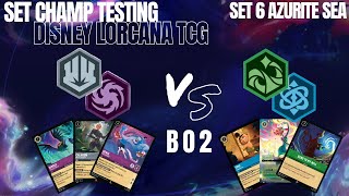 Set Championship Testing Emerald Sapphire vs Amethyst Steel Lorcana Gameplay Tabletop Bo2 Disney