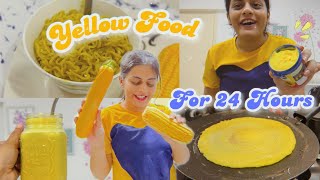 I ate only YELLOW food for 24 Hours | Dhwani Bhatt