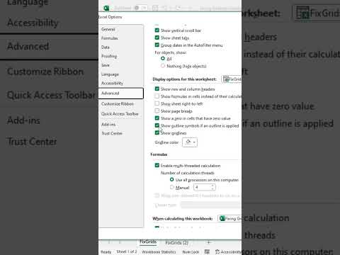 Fix Disappearing Gridlines #ExcelTricks