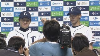 浅村と牧田のヒーローインタビュー 2012.09.06 L-H