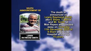 Lewis Raymond Smith ~ Short Obituary