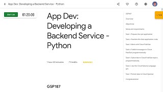 App Dev Developing a Backend Service Python GSP187
