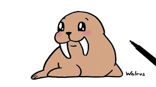 How to Draw a Walrus I Easy Drawing Step by Step