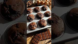 Very soft, moist, super chocolate muffins that will definitely turn out 🤎 #muffinbreak