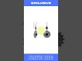 oxidized beaded sun design black onyx earring