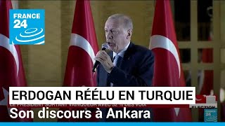 REPLAY - Réélu, Recep Tayyip Erdogan s'exprime devant le palais présidentiel à Ankara