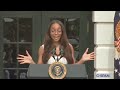 Marsai Martin -actress/producer known for role Diane Johnson ABC sitcom Black-ish - introduces Biden