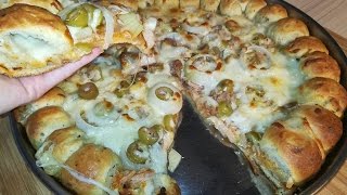 بيتزا سريعة التحضير بعجينة رطبة مثل القطن بحشوة جد اقتصادية ومنضر جد راقي 👌  pizza