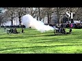 Royal Gun Salute in London's Green Park Honours Queen's Platinum Jubilee (Feb 7)