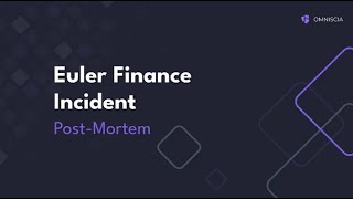 Euler Finance：已确定协议漏洞并禁用相关模块，金库剩余资金将用于处理退款