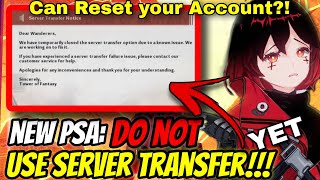 PSA: DO NOT TRANSFER SERVER YET!!