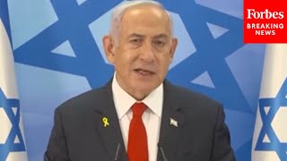 Israel Prime Minister Benjamin Netanyahu Holds Press Briefing After Fall Of Al-Assad In Syria