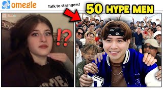 What Happens If You Hire 50 HYPE MEN On OMEGLE? | OMETV | She Was Speechless!