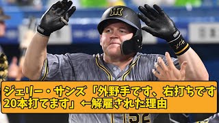 【2chスレ】ジェリー・サンズ「外野手です、右打ちです、20本打てます、猛虎魂あります」←こいつが解雇された理由【阪神タイガース】