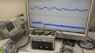 超音波とファインバブルによる表面改質処理を行った、超音波洗浄器（42kHz　35W）実験