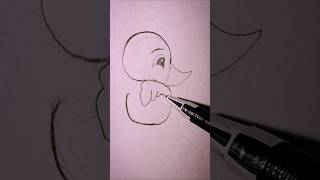 Cute baby duck drawing, #shorts #art