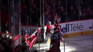 Jérémy ,porteur de drapeau aux Canadiens