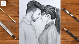 How to draw a Couple Sketch easy | Lovers Couple Drawing | Pencil Sketch Drawing | The Crazy Sketch