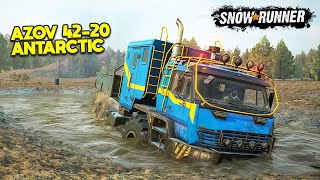 Azov 42-20 Antarctic Truck Test (suspension, deep snow, mud) - SnowRunner