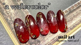 【Nail】a watercolor flower nail art /水彩画フラワーネイルアート