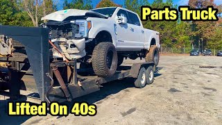 I Bought A Wrecked 2019 Ford F250 Platinum Lifted On 40S For Parts
