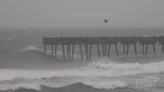 09-15-2020 Pensacola Beach, FL - Hurricane Sally Extreme Surf - Huge Waves Pound Pier - Gulf of Mexi