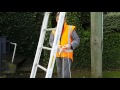 securing a ladder at the base of a telephone pole