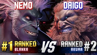 SF6 ▰ NEMO (#1 Ranked Blanka) vs DAIGO (#2 Ranked Akuma) ▰ High Level Gameplay