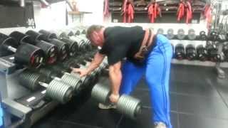 190 lb dumbell rows at UM