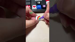 Drawing Rainbow🌈 on the keyboard #shorts #diy #art #tiktok #trending