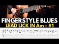 Fingerstyle Blues Lead Lick In Am - Full + Beginner Version - FREE PDF