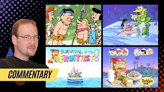 Retro Commentary 2002 - Fruity Pebbles Survivor Ad -  Flintstones - Animated - Cable TV History