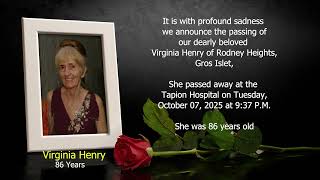 DEATH ANNOUNCEMENT OF VIRGINIA HENRY