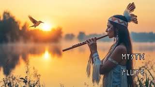 Tranquil Native American Flute with Soft Water Flow for Healing Meditation & Deep Sleep