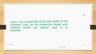 BAU- FCS Course- Video 4: Data \u0026 Information- Eng. Heba Al-Hiary