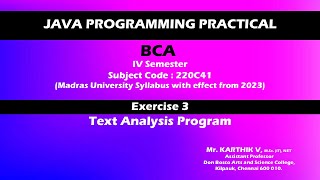 Java Code 3 : Text Analysis Program