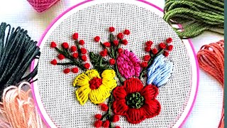 Hand Embroidery/Embroidery bedsheet design/Embroidery for beginners