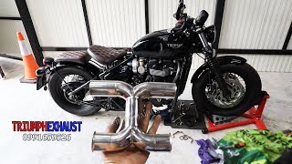 Triumph Bobber Black installed Magnaflow Xpipe