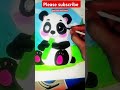 panda and bamboo painting with mini watercolor palette art painting artwork