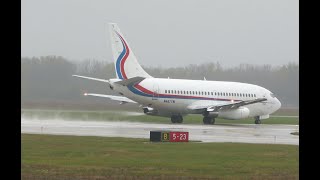 Awesome wet Ameristar 737-200 take off, YIP