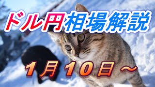 【TAKA FX】ドル円為替相場の今週の動きと来週の展望をチャートから解説。日経平均、NYダウ、金チャートも。1月10日～