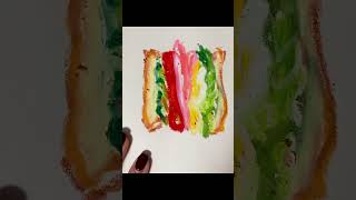 クレパス®︎でサンドイッチ🥪 #クレパス #drawing #sandwich #oilpastel