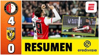 SANTIAGO GIMÉNEZ marcó, asistió y salió tocado en goleada de FEYENOORD 4-0 a Vitesse | Eredivisie