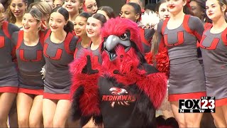 Video: Union Public Schools reveals new Rocket the Redhawk mascot