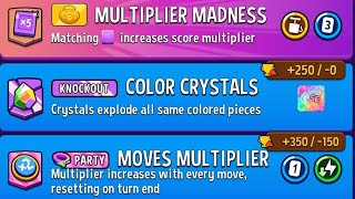 Daily Mode / Party Rumble Moves Multiplier \u0026 Knock Out Color Crystal| Match Masters