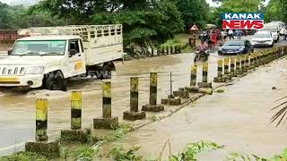 Heavy Rainfall Drenches Malkangiri; Water Flows Over Bridge | WATCH