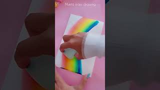 Cosmetic Puffs Rainbow 🌈 Painting Idea #shorts #art #painting #youtubeshorts