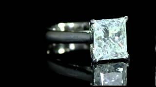 3.01 CT SI2 F PRINCESS CUT WHITE DIAMOND ENGAGEMENT RING IN 14K WHITE GOLD