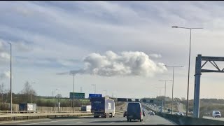 On the way to London Heathrow Airport/ Long drive /motorway drive